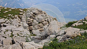Layered rock on the Chaserrugg