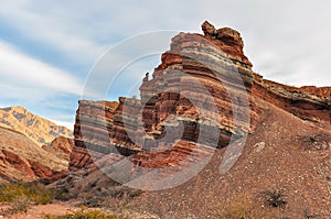 Layered rock in the Quebrada de las Conchas, Argentina