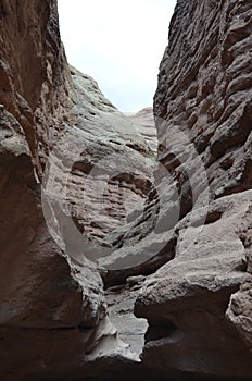 Layered rock walls of San Lorenzo Canyon, New Mexico close