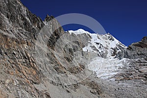 Layered rock on the way to Cho La pass