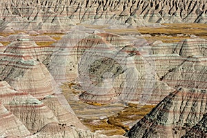 Layered Rocks At Badlands National Park