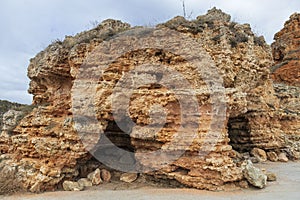 Layered rocks of Bolata Bay