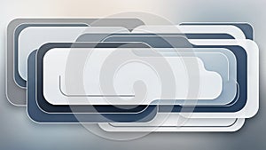 Layered Rounded Rectangles with Shadow Effect and Subtle Gradient Background abstract banner
