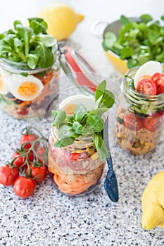 Layered salad in a jar