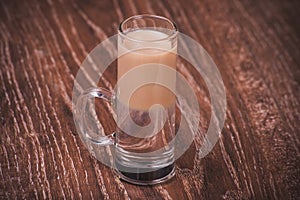 Layered shot cocktail with baileys