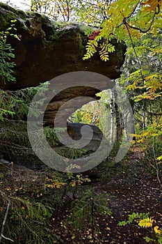 Layered stone megaliths from sandstone in the Kamenny Gorod tract