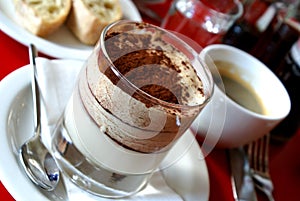 Layered tiramisu dessert photo