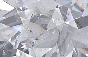 Layered triangular macro diamond shapes with a small diamond over them