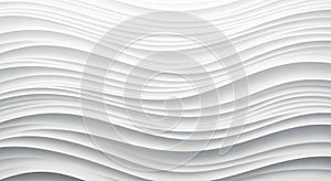 Layered White Wave Lines in 3D Abstract Minimal Background â Monochrome Texture Design