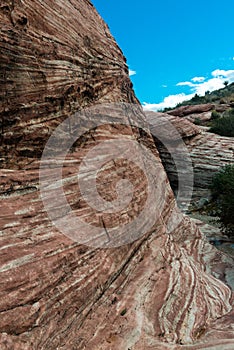 Layers in the cliffs of the Calico Hills, Red Rock Canyon National Conservation Area, Nevada, USA