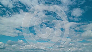 Layers Of Different Cloud Types With Blue Skies Cloudscape Background. Water Vapor Condense To Form Huge Cloud.