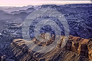 Layers of erosion in the Grand Canyon 