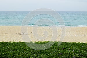 Layers of field, beach and sea the landscape of Thailand