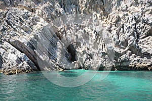 Layers of limestone rocks, Arrabida, Portugal