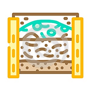 layers of material in composter color icon vector illustration