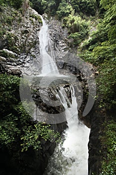 2 layers of Nunobiki waterfalls in Kobe, photo