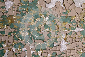 Layers Of Peeling Paint On Grunge Wall