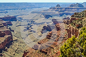 Steps of Sandstone Lead Up From the Depths of the Grand Canyon in Arizona