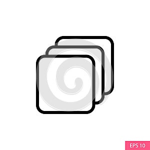 Layers vector icon in line style design for website design, app, UI, isolated on white background. Categories outline symbol