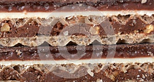 Layers of a Waffer cake, macro