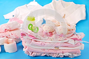 Layette for baby girl photo