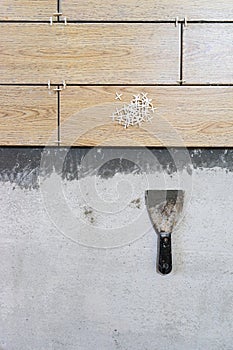 Laying Ceramic Tiles. preparation for laying floor