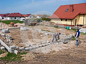 Laying house foundations