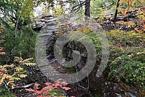 Laying of megalithic blocks in the Kamenny Gorod tract Devil`s settlement