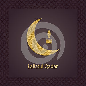Laylatul Qadar. moon. Arab pattern.