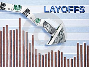 Layoffs down arrow
