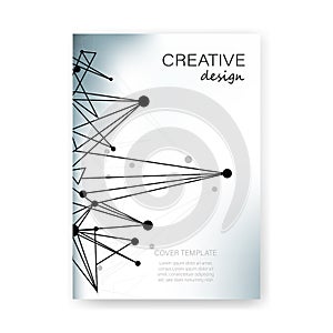 Layout of A4 format cover book template vector background creative design for brochure, flyer and report molecules structure and