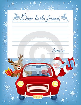 Layout answer for little friend from Santa Claus. Response from Santa Claus to wishlist. Christmas and New Year greetings from