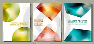 Layout of the book cover, brochures, booklets. A set of templates with a color gradient