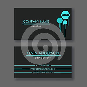 Layout of business cards. Double sided.