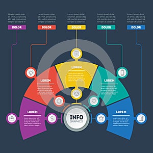 Layout of Business presentation, infographic or mind map with 5