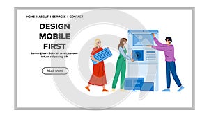 layout design mobile first vector