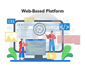 Layout designer online service or platform. Web development,
