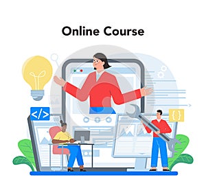 Layout designer online service or platform. Web development,