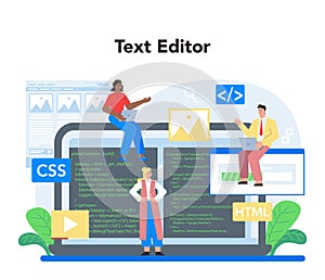 Layout designer online service or platform. Web development,
