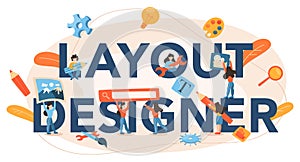 Layout designer typographic header. Web development, mobile app