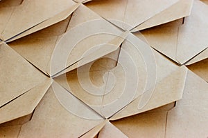 The layout of the envelope template is made of brown kraft paper