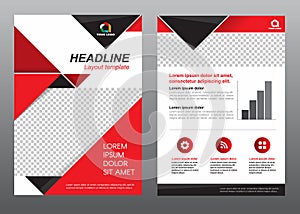 Layout flyer template size A4 cover page red and black tone Vector design