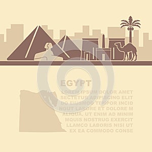 The layout of the leaflets with a map and attractions in Egypt