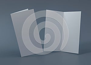 A layout for menu or brochures on a light blue background. 3D illustration