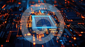 layout microchip schematic in scanning radar style
