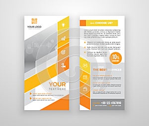 Double-sided DL flyer design. Brochure or flyer template.