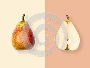 Layout of pear. Creative food concept. Flat lay