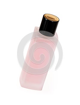 Layout of perfume bottle isolated on a white background