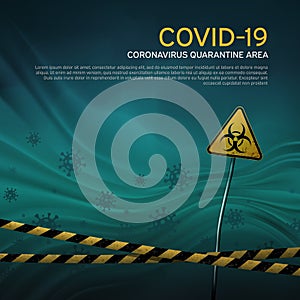 Layout of the quarantine area of coronavirus epidemic covid-19. Pandemic covid-19. Epidemic barrage lines. Coronavirus quarantine