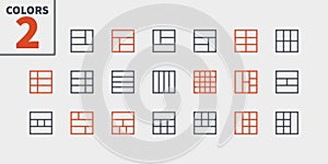Layout UI Pixel Perfect Well-crafted Vector Thin Line Icons 48x48 Ready for 24x24 Grid for Web Graphics and Apps with